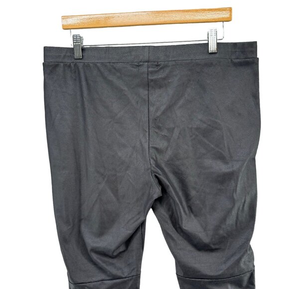 Trouve Faux Leather Leggings Womens Black Pull On Stretch Pants Size XL - Picture 3 of 10